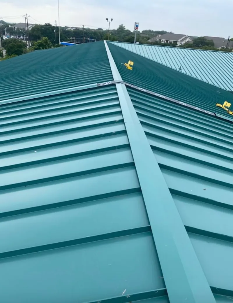 Green commercial metal roof ridge and valley for Metal Roof Repair in Lower Swatara